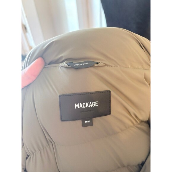Mackage Calla Down Filled Long Puffer Coat Olive Green DAMAGED STAINED Size M - Picture 3 of 12